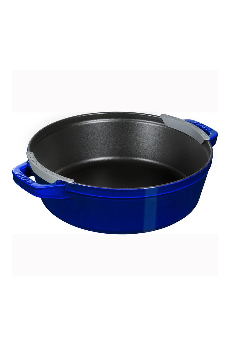 4-Piece Stackable Enameled Cast Iron Cookware Set, Alternate, color, DARK BLUE