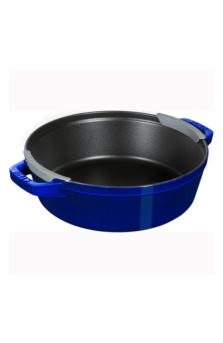 Staub 4-Piece Stackable Enameled Cast Iron Cookware Set, Alternate, color, Dark Blue