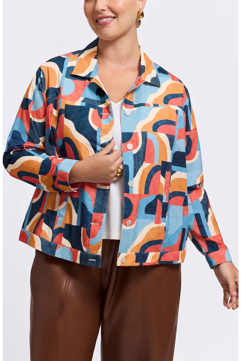 Thelma Geo Print Cotton Corduroy Shirt Jacket, Alternate, color, BEIGE