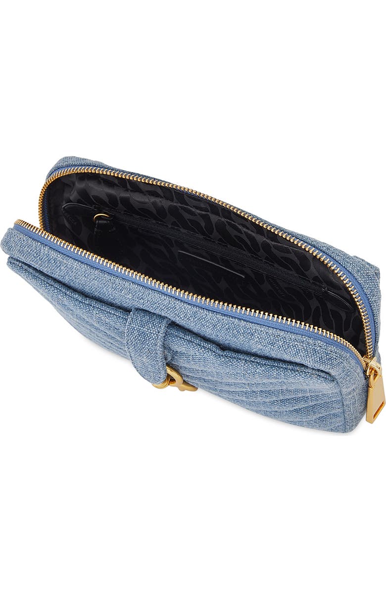 Rebecca Minkoff Edie Quilted Denim Belt Bag, Alternate, color,