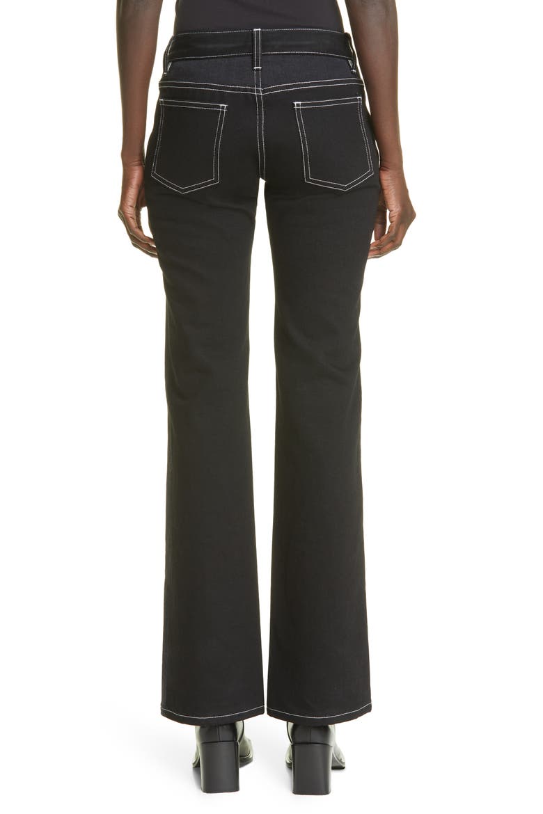 Spliced Low Rise Bootcut Jeans, Alternate, color, BLACK
