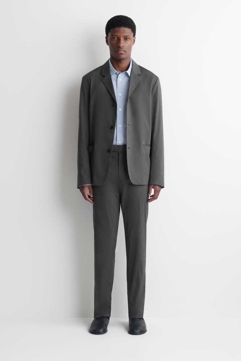 Cotton Slim-fit Pants, Main, color, DARK GRAY