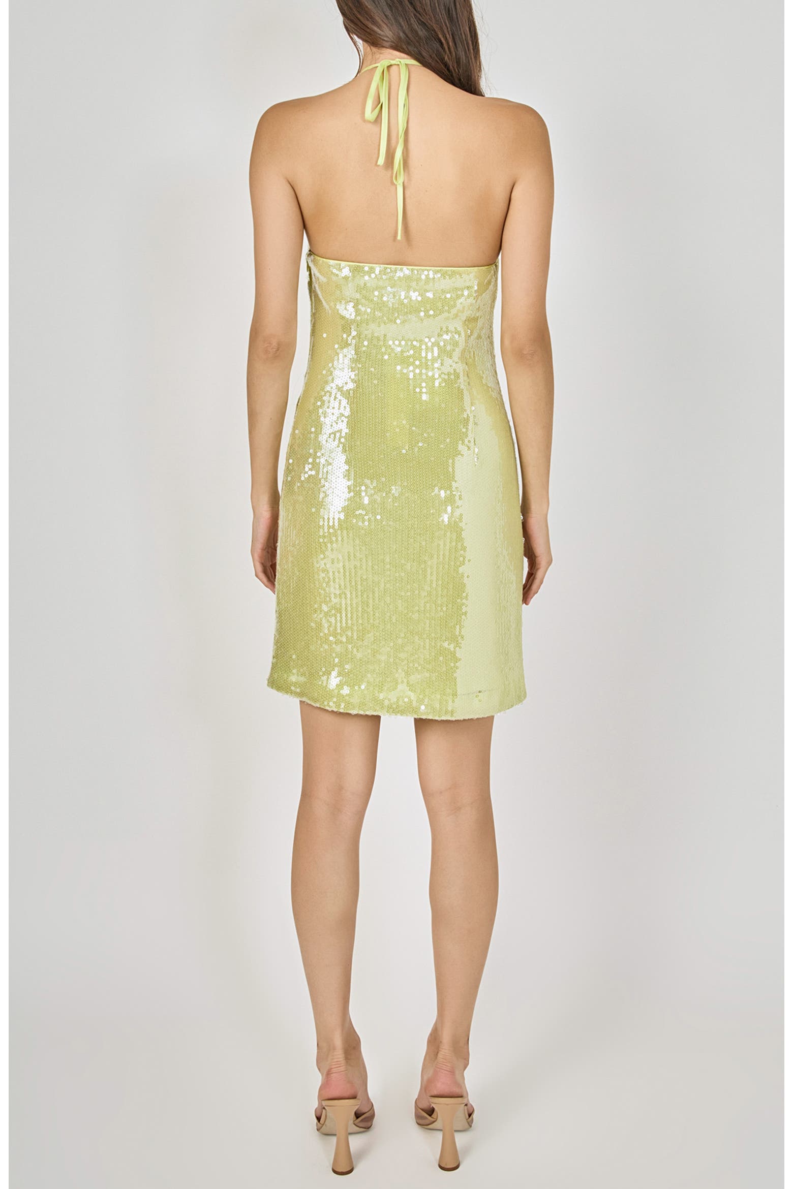 Figure Dress Code MARSY Rose Sequin Halter Dress (Women) | Nordstrom