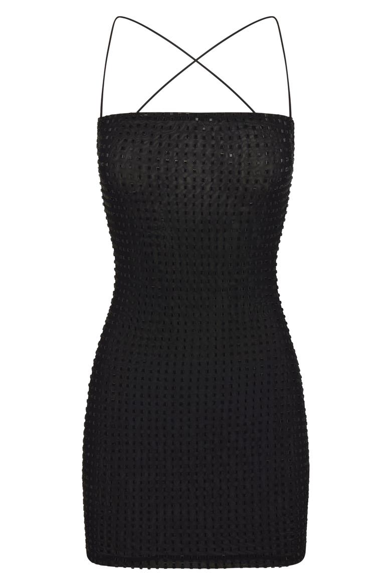 Crystal Minidress, Alternate, color, BLACK
