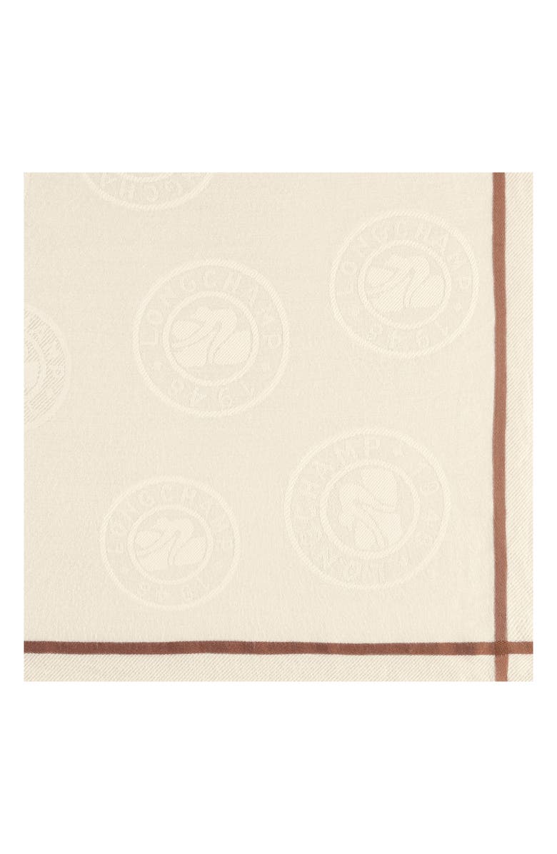 Longchamp Medallion Square Scarf, Alternate, color, Ivory