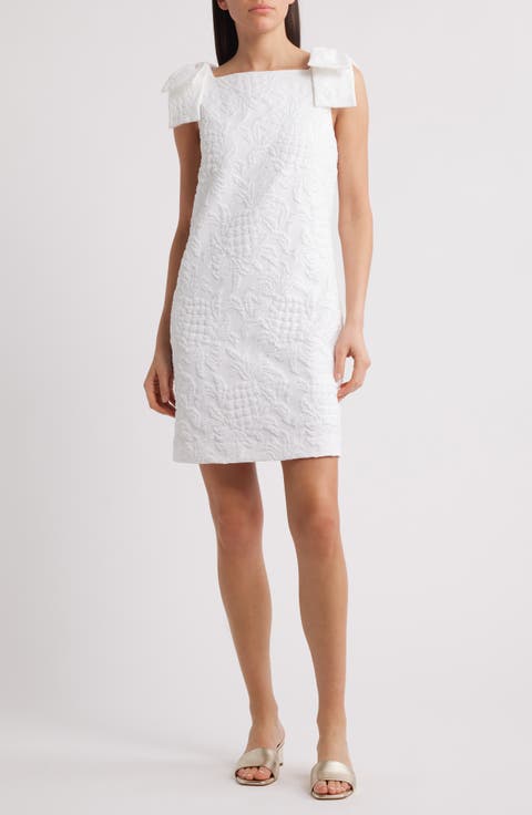 Carmine Bow Detail Sleeveless Shift Dress