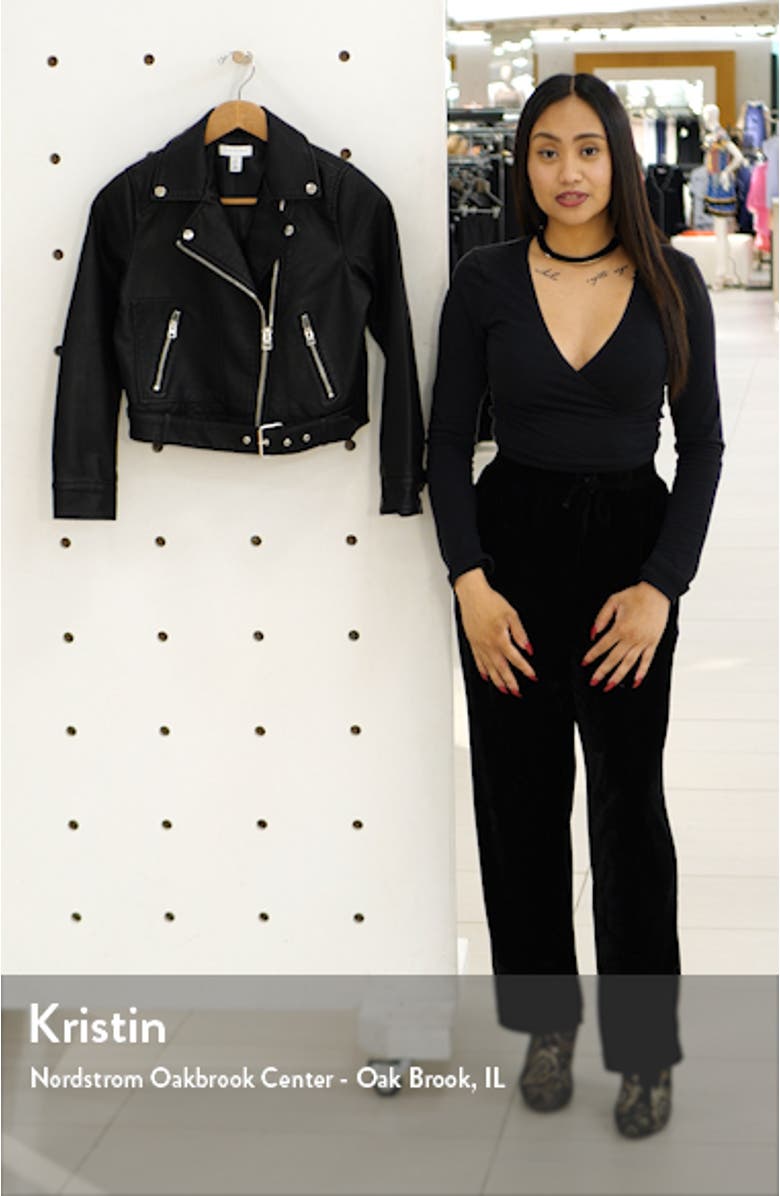 Kota Crop Faux Leather Jacket, sales video thumbnail