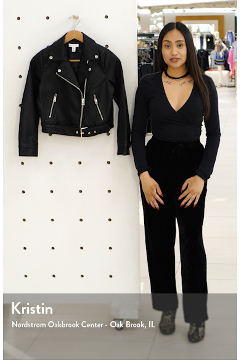 Kota Crop Faux Leather Jacket video