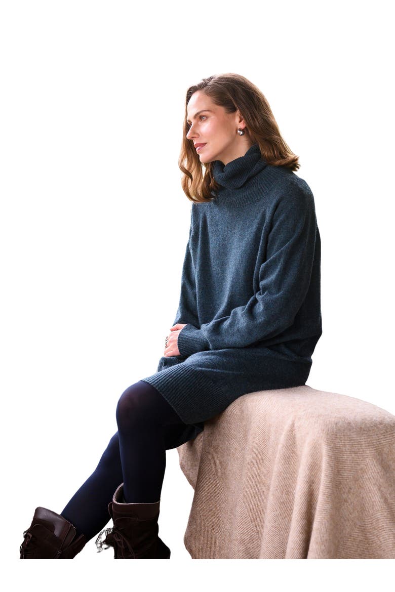 Geelong Turtleneck Midi Dress, Main, color, DEEP ICELANDIC BLUE