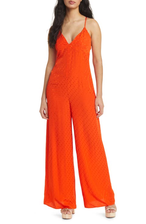Jacquard Sleeveless Wide Leg Jumpsuit