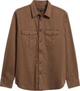 rag & bone Finch Cotton & Lyocell Military Button-Up Shirt