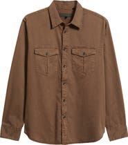 rag & bone Finch Cotton & Lyocell Military Button-Up Shirt