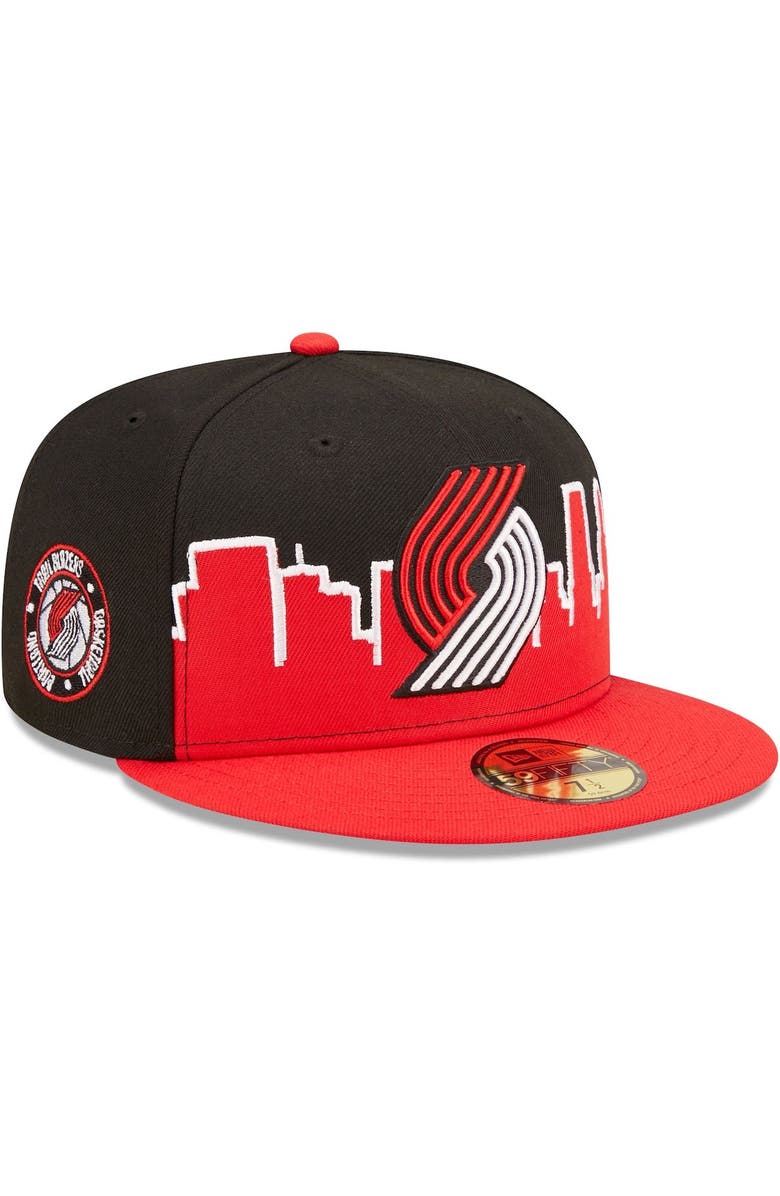 New Era Men's New Era Red/Black Portland Trail Blazers 2022 Tip-Off 59FIFTY Fitted Hat, Main, color, 