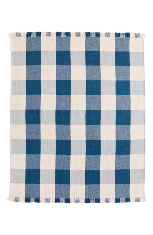 Pendleton Reversible Fringe Organic Cotton Throw In Blue