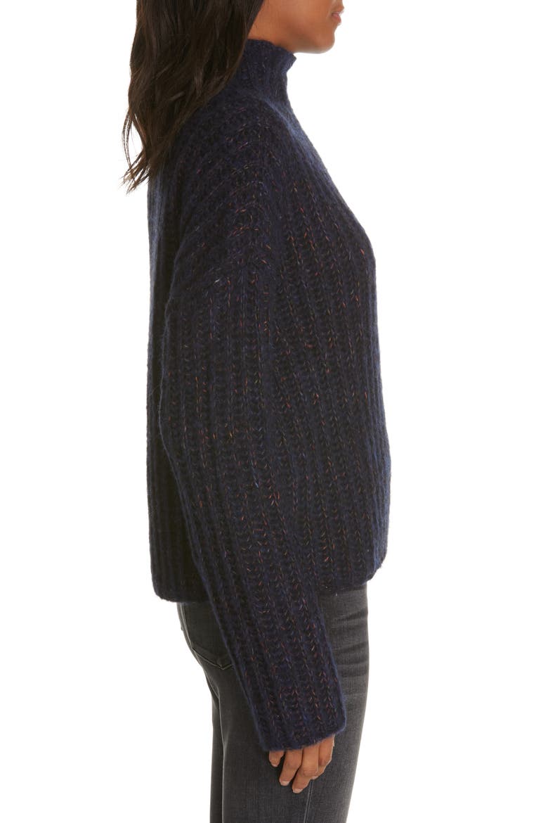 Funnel Neck Sweater, Alternate, color, NAVY/ RED