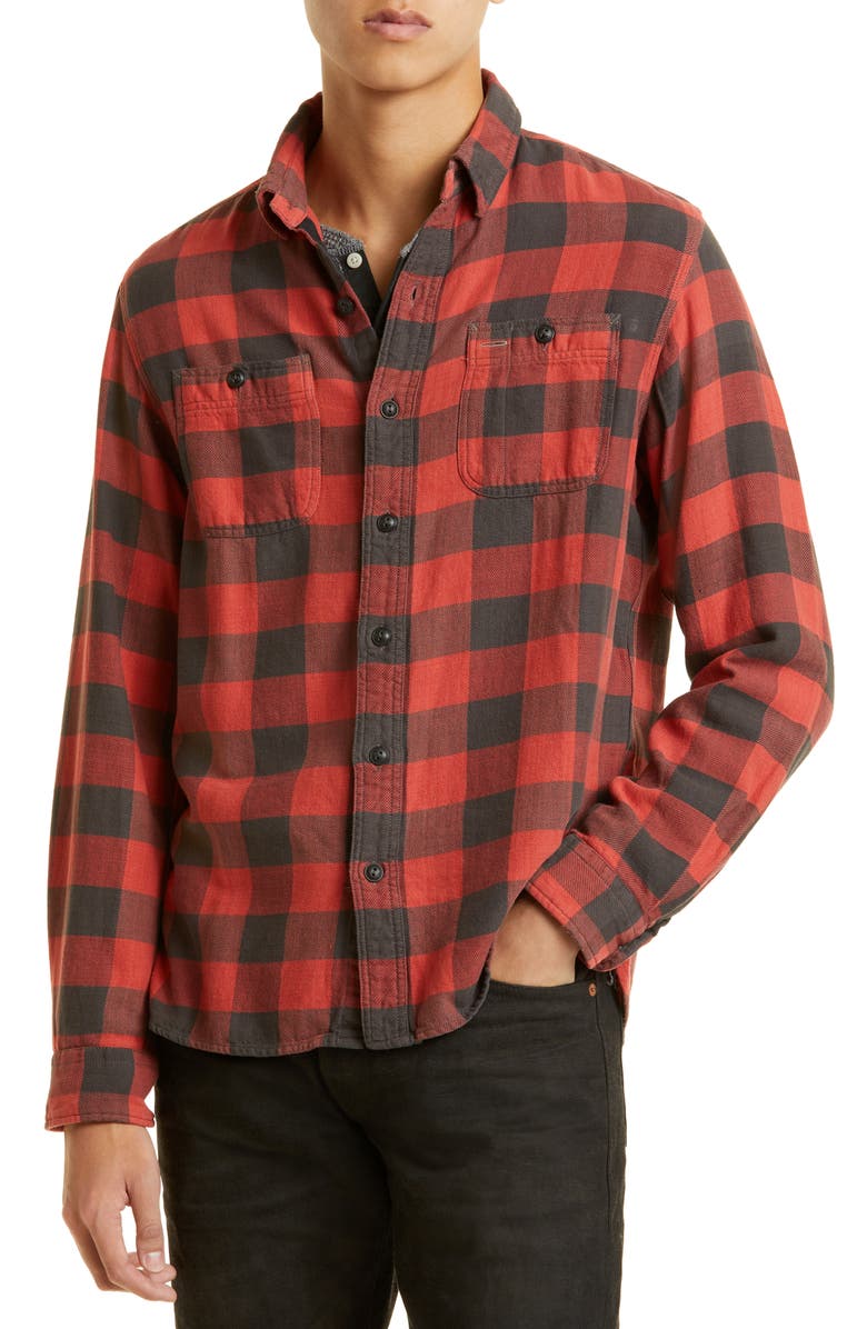 Double RL Men's Farrell Plaid Cotton Flannel Button-Up Shirt, Alternate, color, 