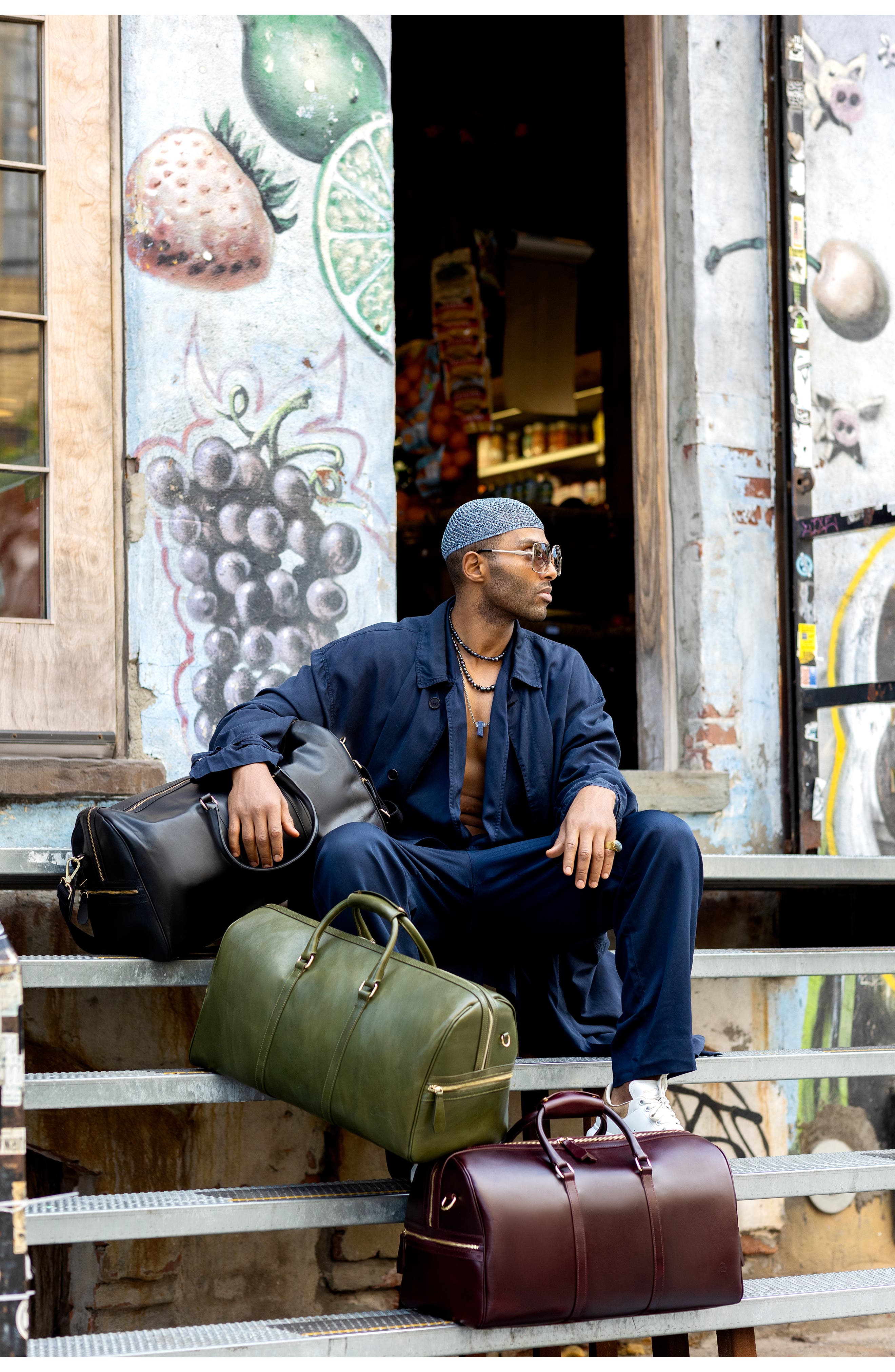 Silver & Riley Executive Leather Duffle, Alternate, color, 