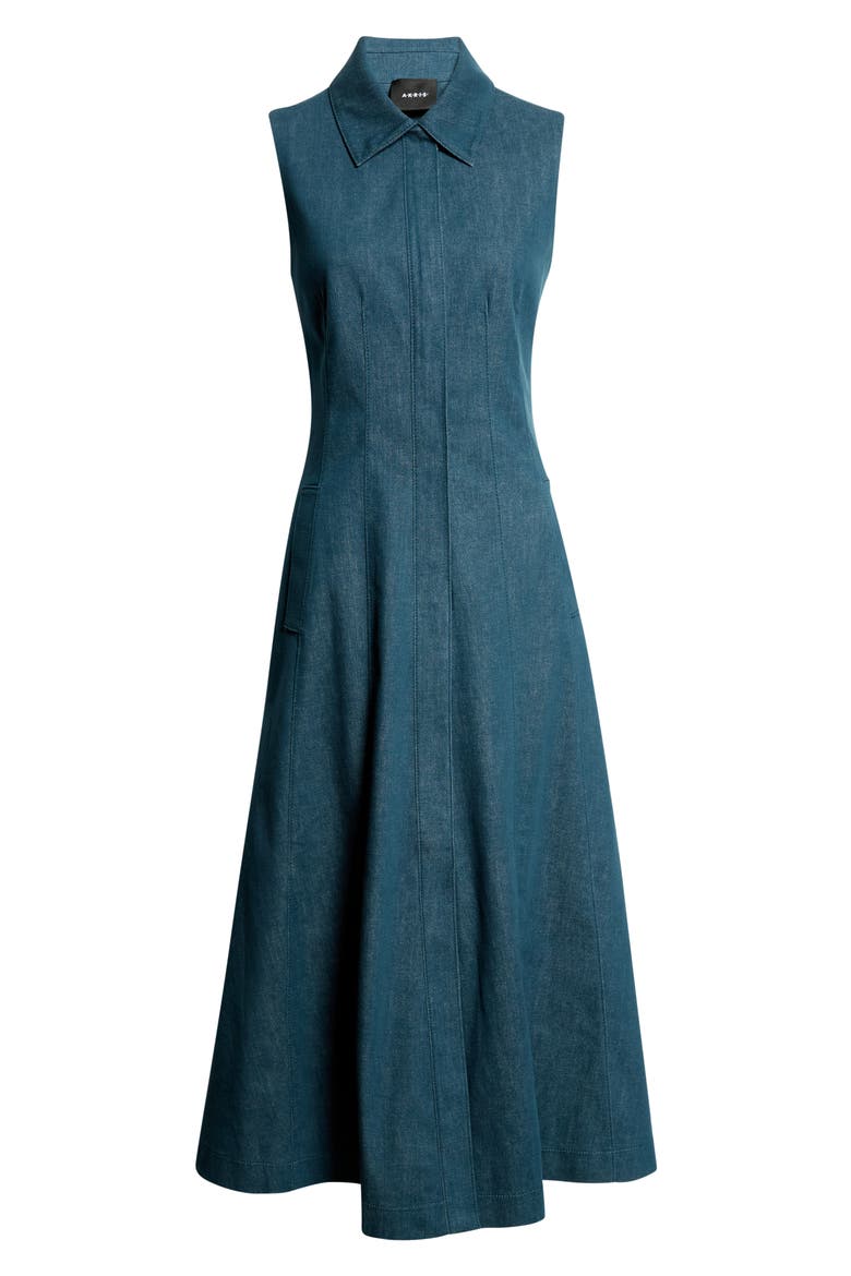 Sleeveless Stretch Denim Dress, Main, color, OTTANIO
