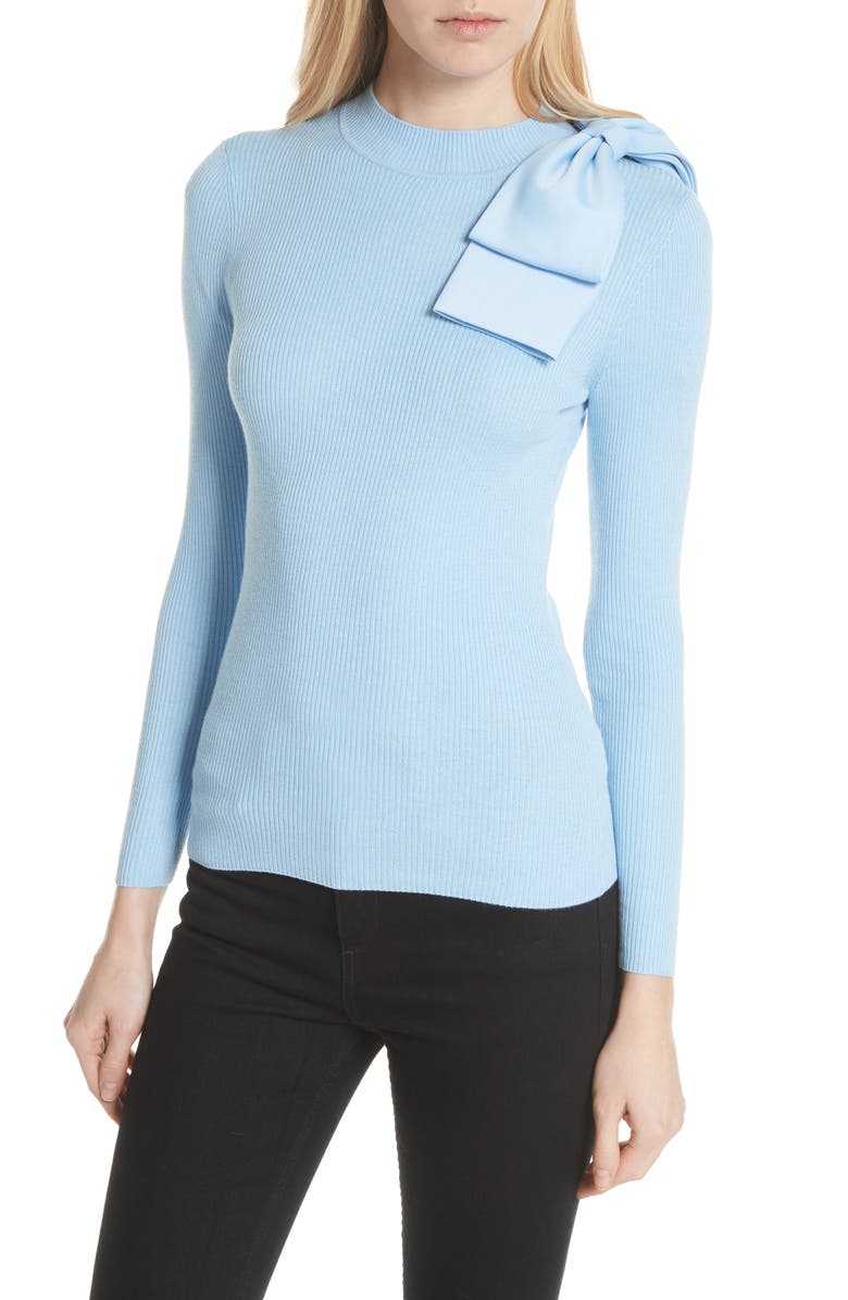 Ted Baker London Bow Detail Ribbed Sweater, Main, color, 