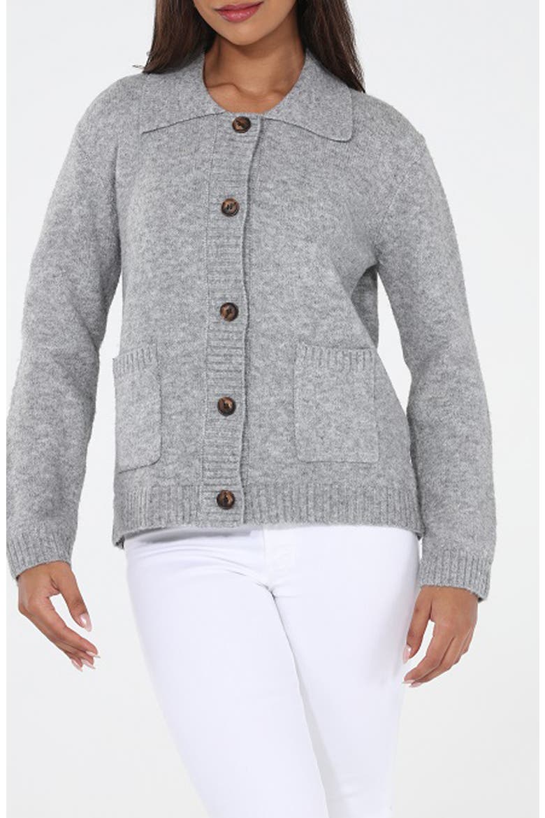 Collared Sweater Jacket, Main, color, GREY