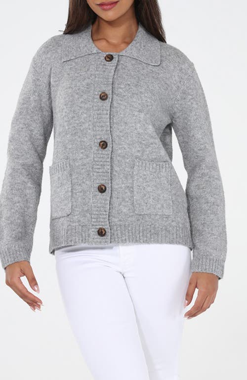 Rain And Rose Collared Sweater Jacket In Animal Print