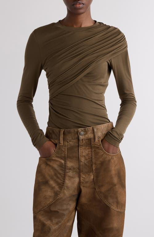 Isabel Marant Étoile Ruched Knit Top In Brown