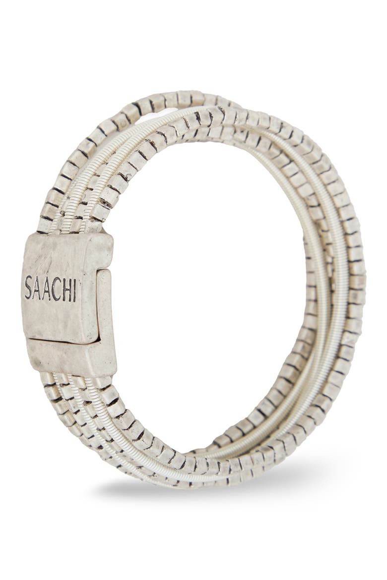 Scarlett Beaded Layered Wrap Bracelet, Alternate, color, SILVER