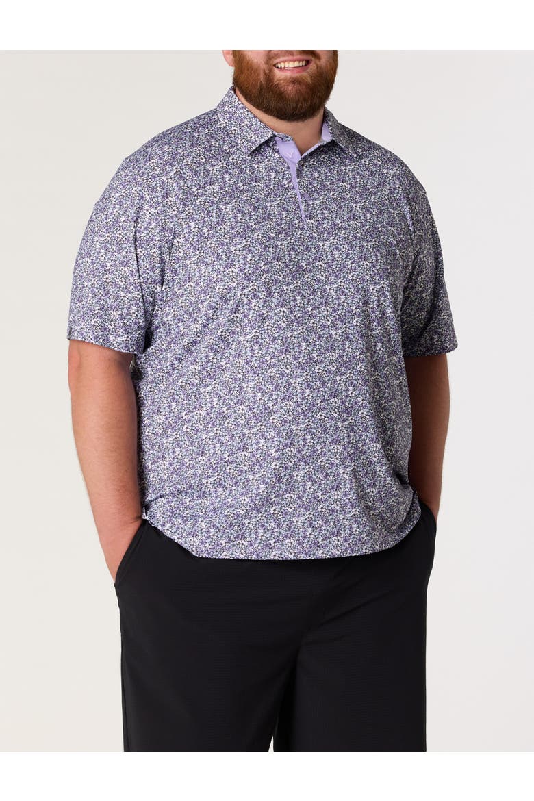 Big & Tall Hibiscus Print Polo Shirt, Main, color, SAND VERBENA