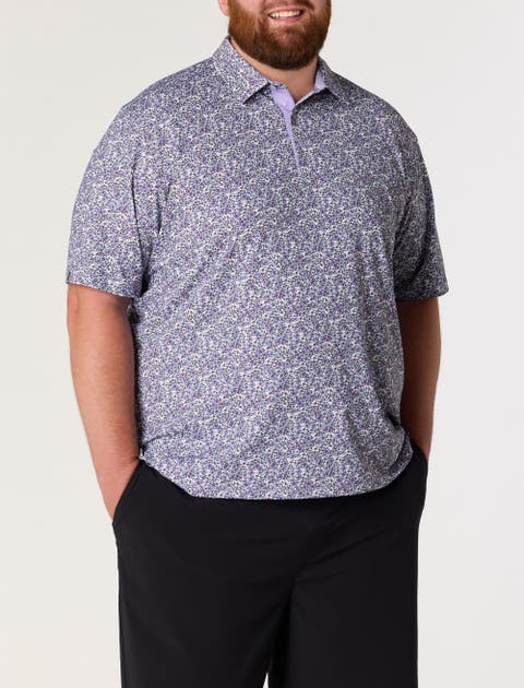 Big & Tall Hibiscus Print Polo Shirt