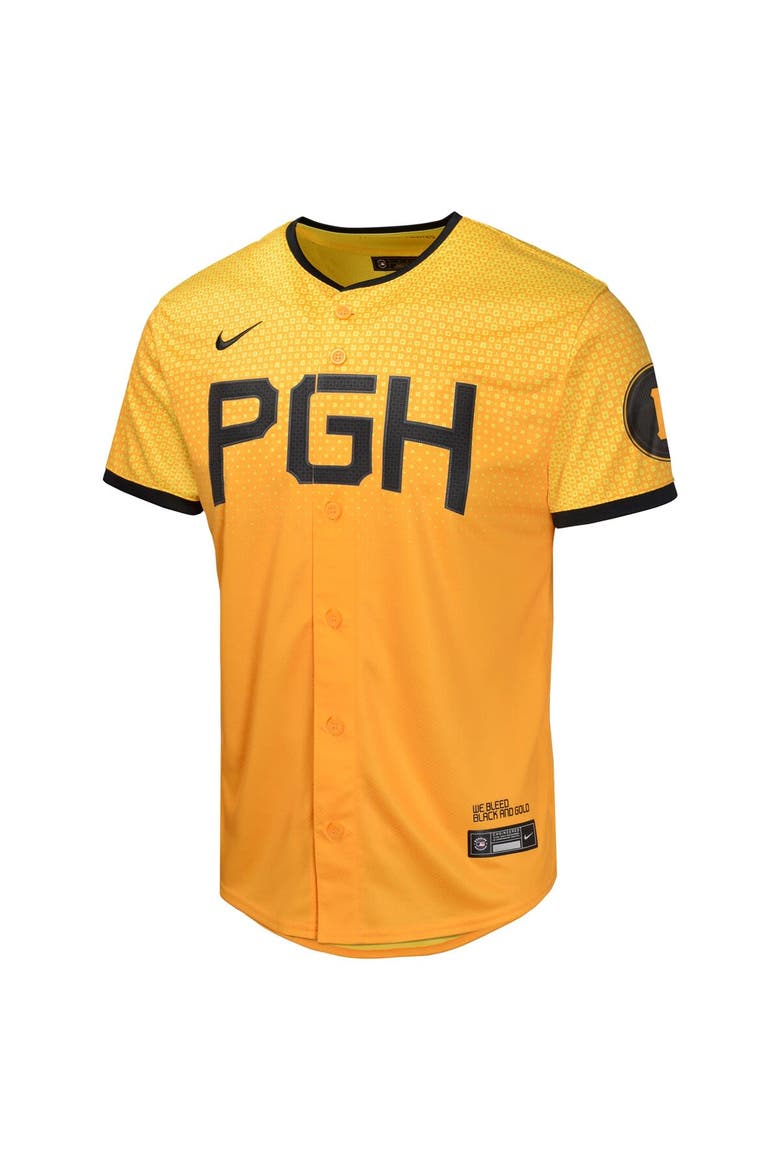 Youth Nike  Gold Pittsburgh Pirates City Connect Limited Jersey, Alternate, color, Gold