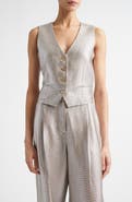 ST. JOHN Lamé Suiting Vest