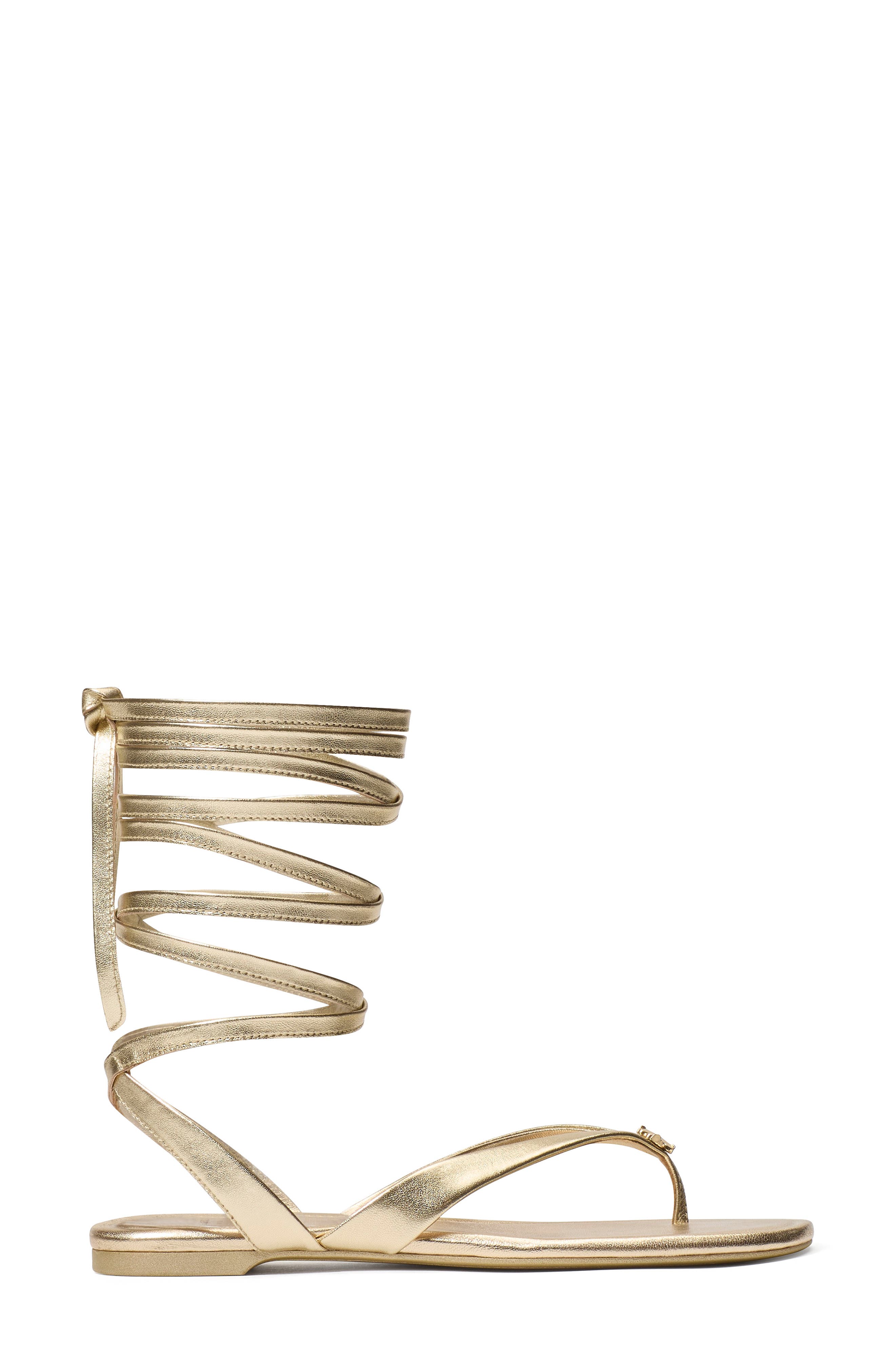 Kate Spade New York spade flower metallic leather gladiator sandal, Alternate, color, 