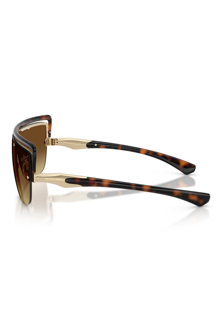 144m Rectangular Shield Sunglasses, Alternate, color, DARK HAVANA / BROWN GRADIENT
