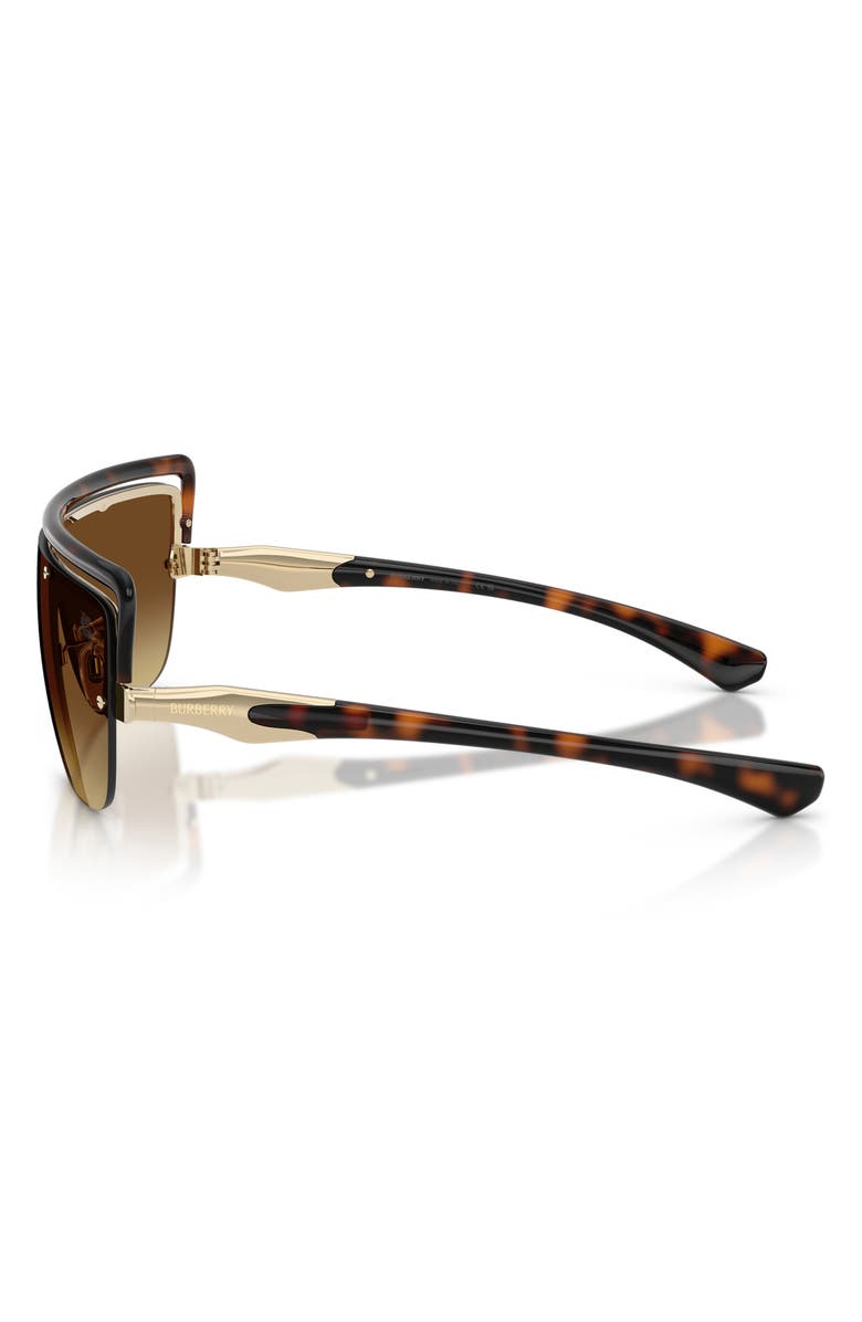 Burberry 144m Rectangular Shield Sunglasses, Alternate, color, Dark Havana / Brown Gradient