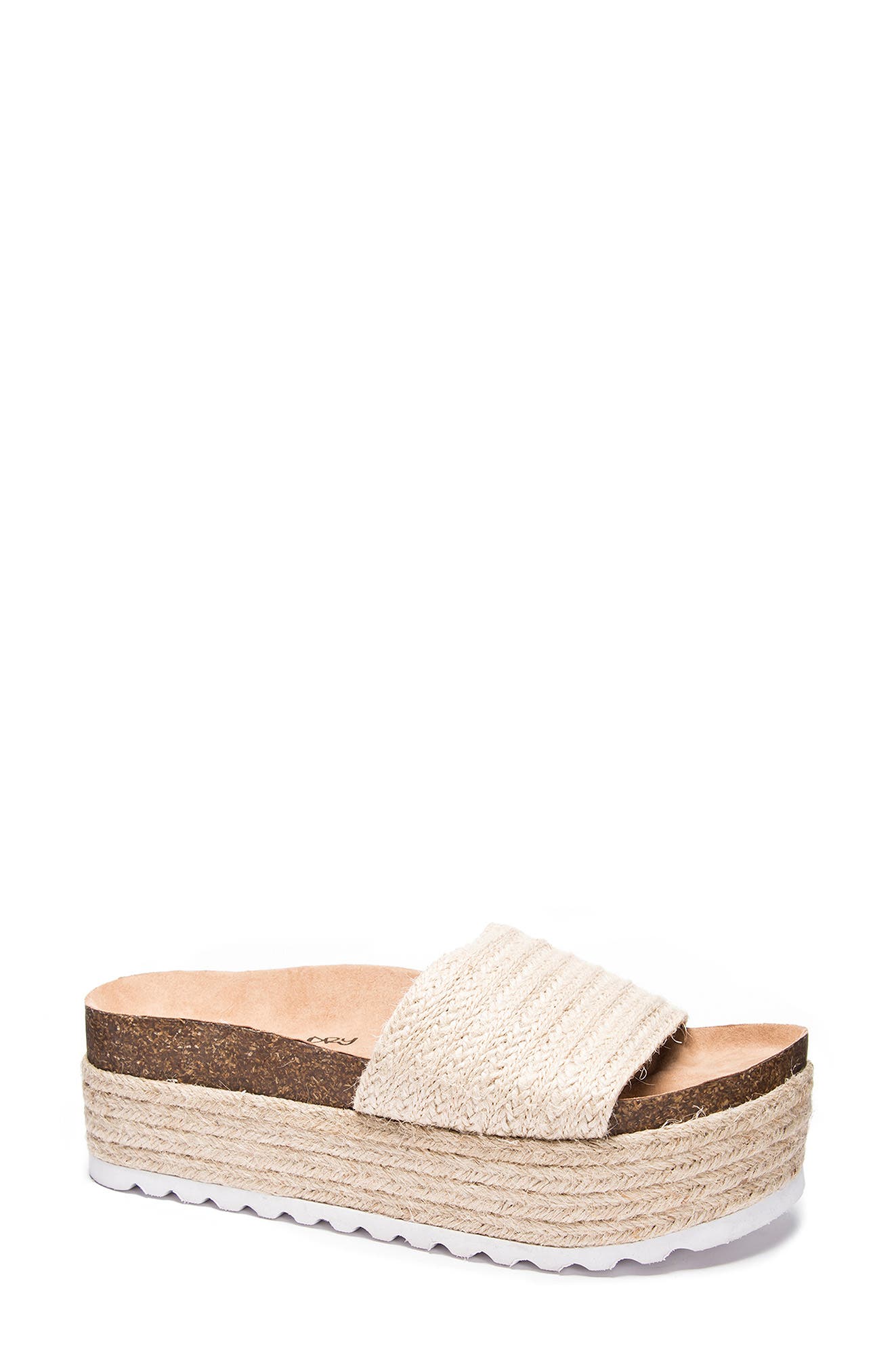 Palm Desert Platform Espadrille Slide Sandal, Main, color, NATURAL