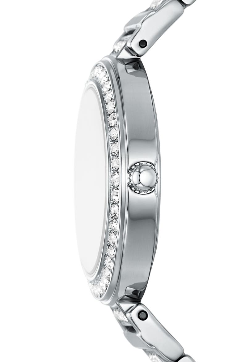 Karli Three Hand Quartz Bracelet Watch, 32mm, Alternate, color, SILVER