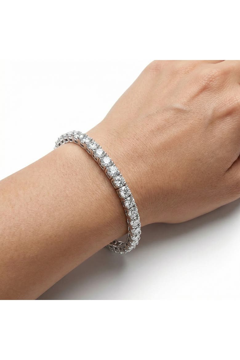 2 - 10Ct TW Flexible Diamond Bangle Tennis Bracelet Lab Grown 14k Gold, Alternate, color, White Gold - 3Ct