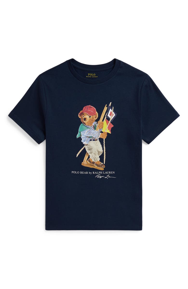 Polo Ralph Lauren Kids' Polo Bear Cotton Graphic T-Shirt, Main, color, Newport Navy