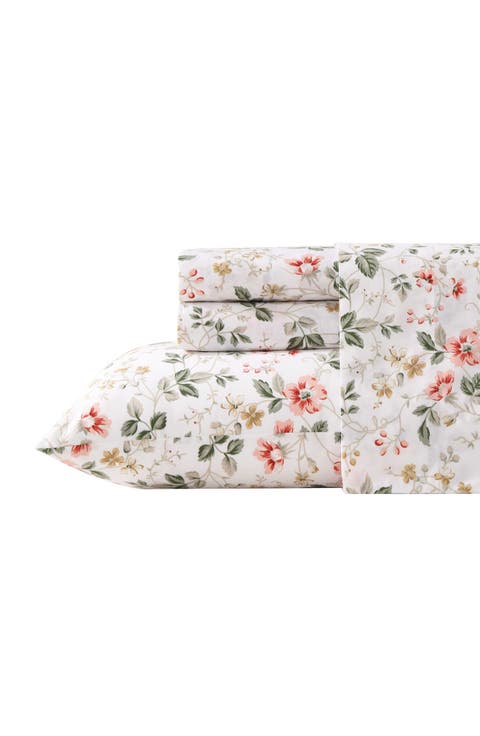 Meadow Floral 200 Thread Count Cotton Percale Sheet Set