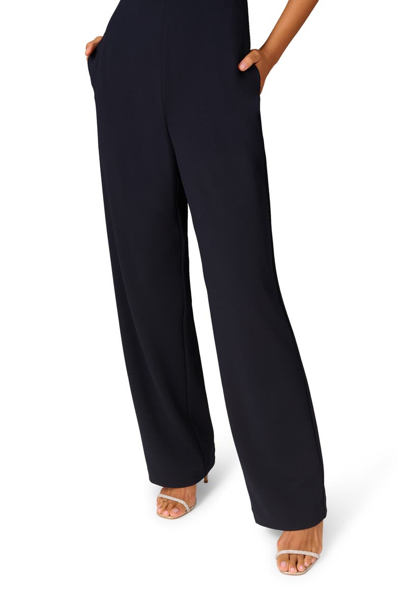 Aidan Mattox by Adrianna Papell One-Shoulder Crepe Jumpsuit, Alternate, color, 