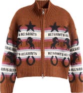 AllSaints Epona Stripe Crop Jacquard Sweater