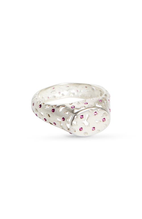 Shana Cave Gem Lace Signet Ring In Metallic