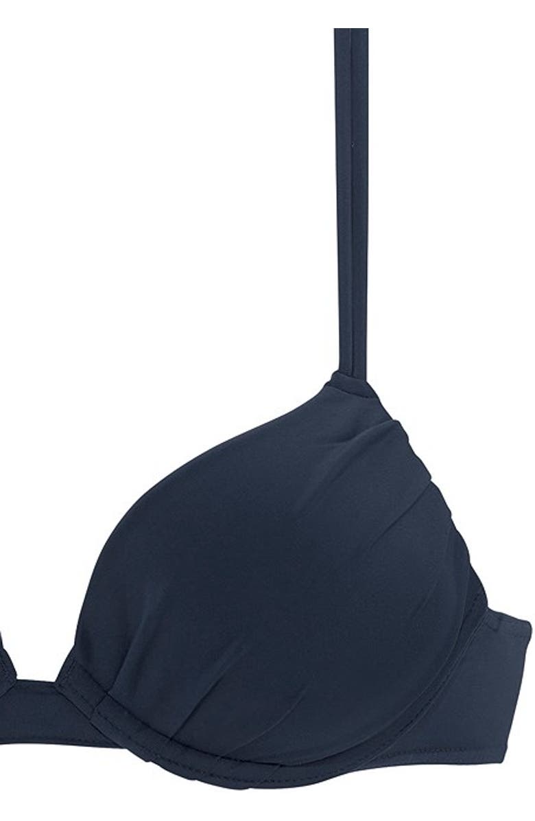 LASCANA Push Up Cleavage Bikini Top Size 32C, Alternate, color, Navy