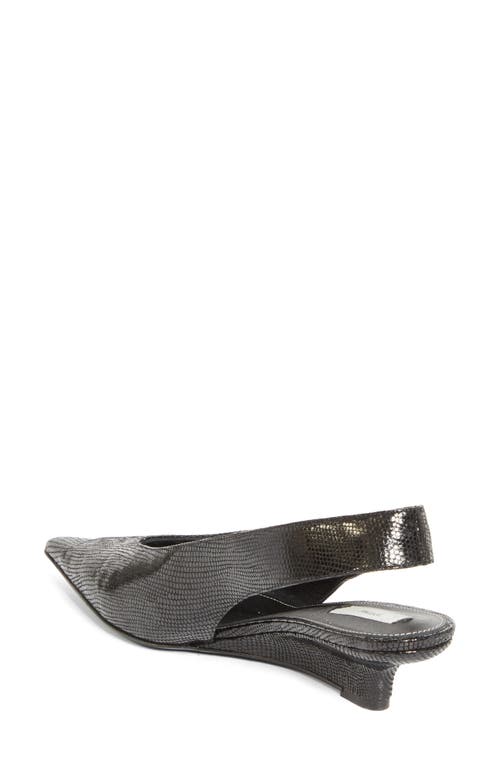 Totême Toteme Snakeskin Embossed Wedge Pump In Black