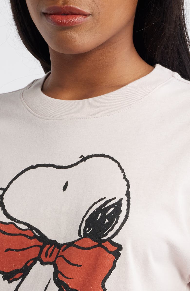 Vinyl Icons Peanuts<sup>®</sup> Snoopy Bow Tie Cotton Graphic T-Shirt, Alternate, color, Pink