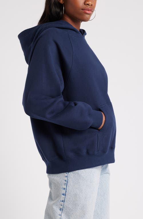 Bp. Fleece Detail Oversize Raglan Hoodie In Blue