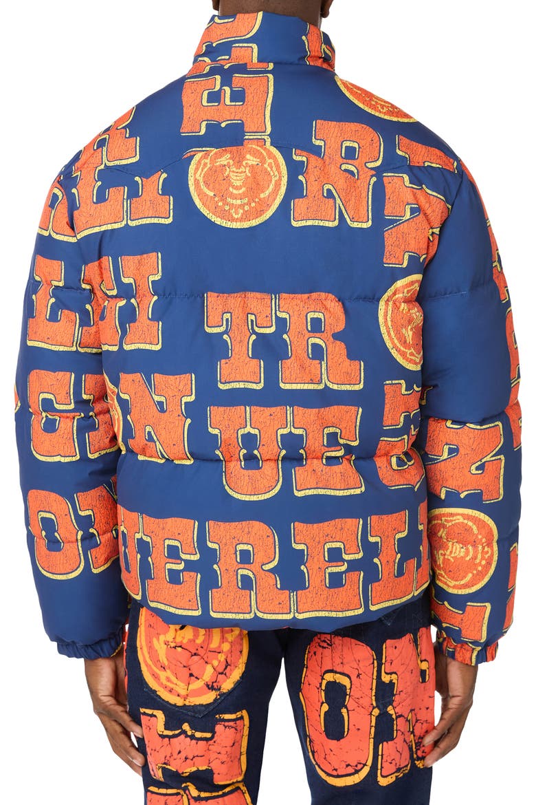 Western Logo Puffer Jacket, Alternate, color, WESTERN INDIGO