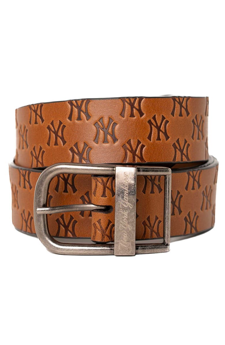 LUSSO Brown New York Yankees Saul Belt, Main, color, 