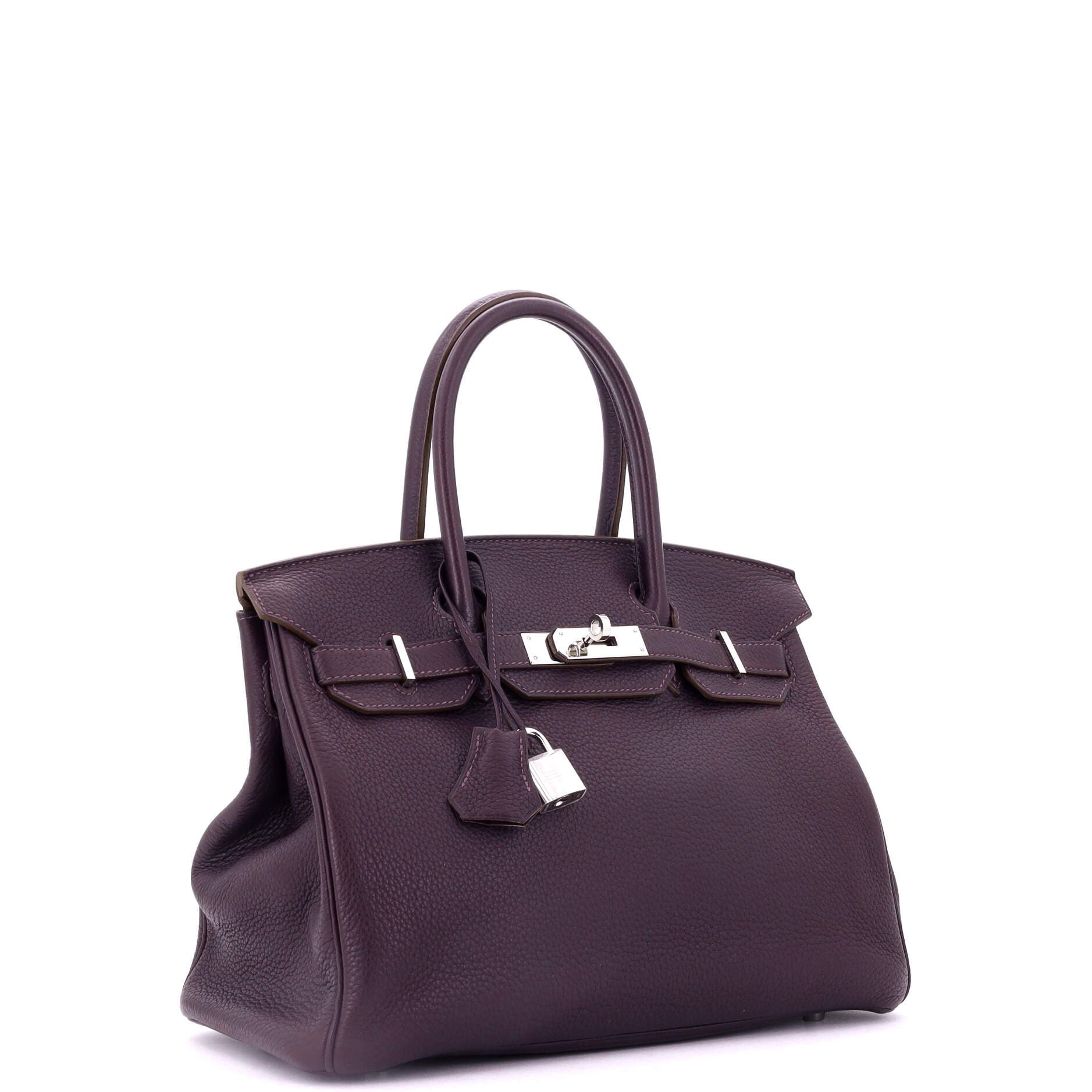 Pre-Owned Hermes Birkin Handbag Purple Togo with Palladium Hardware 30, Alternate, color, 