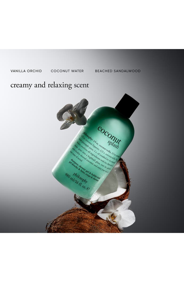 philosophy coconut splash shampoo, shower gel & bubble bath, Alternate, color, 